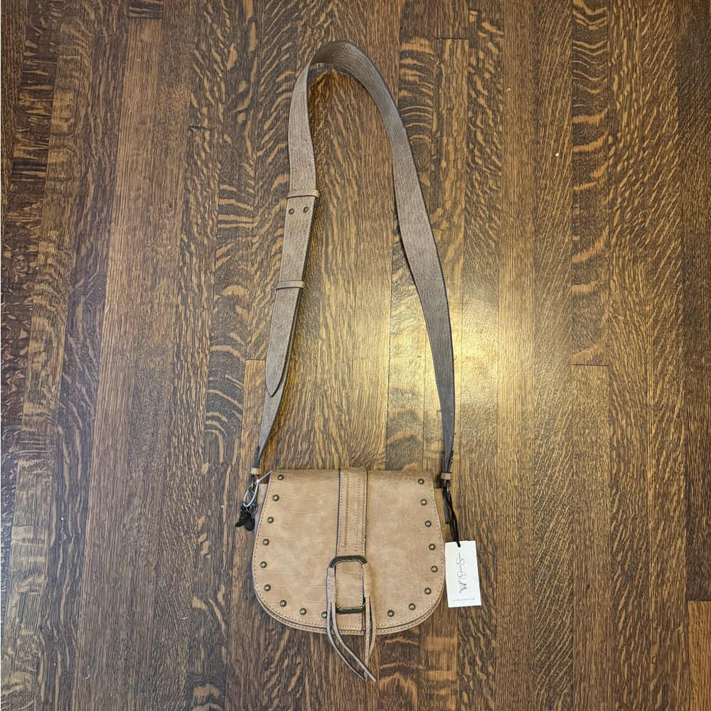 Jessica Simpson Beige Crossbody Bag with Stud Accents